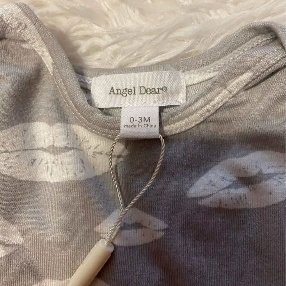 *NWT* Angel Dear Baby Love - Kisses Grey Knotted Gown 0-3M